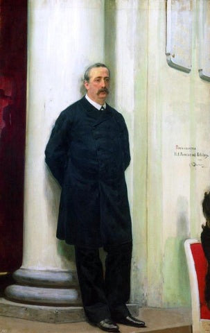  Ilia Efimovich Repin Portrait of composer and chemist Aleksander Porfirievich Borodin - Hand Painted Oil Painting