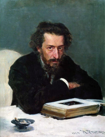  Ilia Efimovich Repin Portrait of composer and journalist Pavel Ivanovich Blaramberg - Hand Painted Oil Painting