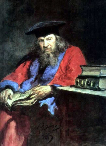 Ilia Efimovich Repin Portrait of Dmitry Mendeleev - Hand Painted Oil Painting