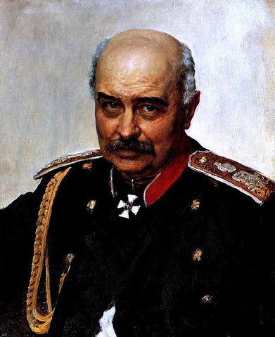  Ilia Efimovich Repin Portrait of general and statesman Mikhail Ivanovich Dragomirov - Hand Painted Oil Painting