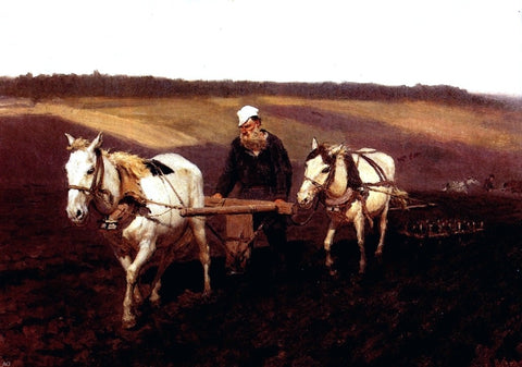  Ilia Efimovich Repin Portrait of Leo Tolstoy as a Ploughman on a Field - Hand Painted Oil Painting