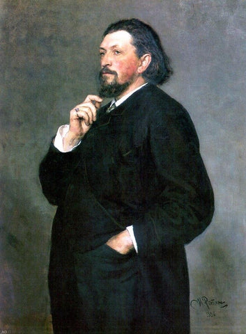  Ilia Efimovich Repin Portrait of Music Editor and Patron Mitrofan Petrovich Belyayev - Hand Painted Oil Painting