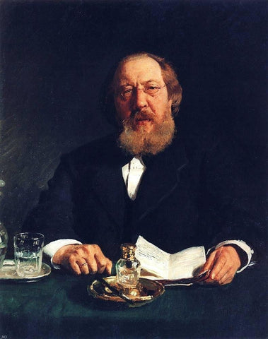  Ilia Efimovich Repin Portrait of poet and slavophile Ivan Sergeyevich Aksakov - Hand Painted Oil Painting