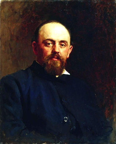  Ilia Efimovich Repin Portrait of Railroad Tycoon and Patron of the Arts Savva Ivanovich Mamontov - Hand Painted Oil Painting