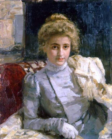  Ilia Efimovich Repin Portrait of Tevashova - Hand Painted Oil Painting