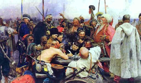  Ilia Efimovich Repin The Reply of the Zaporozhian Cossacks to Sultan Mahmoud IV - Hand Painted Oil Painting