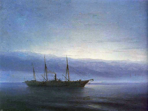  Ivan Constantinovich Aivazovsky Before battle, Ship 'Constantinople' - Hand Painted Oil Painting
