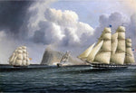  James E Buttersworth American Frigate off Gibralter Flying a Commodore's Pennant - Hand Painted Oil Painting