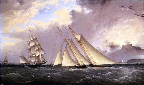  James E Buttersworth The Dauntless off Sandy Hook - Hand Painted Oil Painting