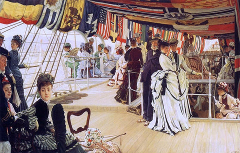  James Tissot The Ball on Shipboard - Hand Painted Oil Painting