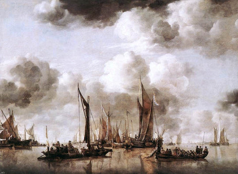  Jan Van de Capelle Dutch Yacht Firing a Salvo - Hand Painted Oil Painting