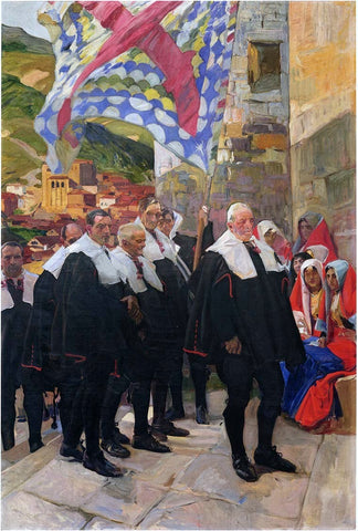  Joaquin Sorolla Y Bastida Navarre, the Town Council of Roncal - Hand Painted Oil Painting
