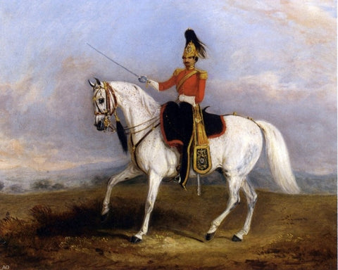  Jr. John Ferneley An Officer of the Dragoon Guards - Hand Painted Oil Painting