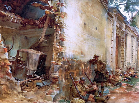  John Singer Sargent Street in Arras - Hand Painted Oil Painting