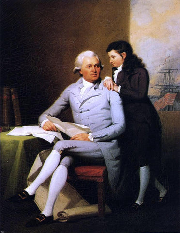  John Trumbull Jeremiah Wadsworth and His Son Daniel Wadsworth - Hand Painted Oil Painting