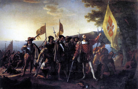  John Vanderlyn Columbus Landing at Guanahani, 1492 - Hand Painted Oil Painting