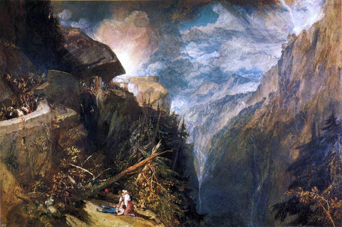  Joseph William Turner The Battle of Fort Rock, Val d'Aouste, Piedmont - Hand Painted Oil Painting