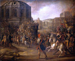  Juan De la Corte Battle Scene with a Roman Army Besieging a Large City - Hand Painted Oil Painting