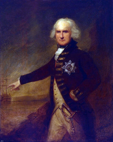 Lemuel Francis Abbott Admiral Alexander Hood, 1727-1814, 1st Viscount Bridport - Hand Painted Oil Painting