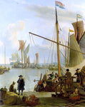  Ludolf Backhuysen View from the Mussel Pier in Amsterdam - Hand Painted Oil Painting