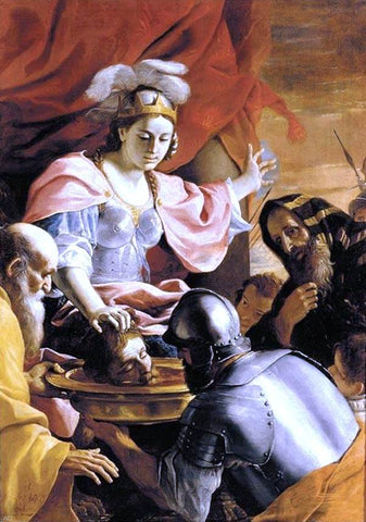  Mattia Preti Queen Tomyris Receiving the Head of Cyrus, King of Persia - Hand Painted Oil Painting
