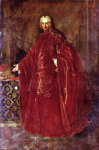 Nazzario Nazzari Portrait Of A Venetian Senator, Full Length, Standing By A Table - Hand Painted Oil Painting