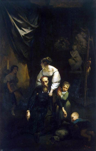  Octave Tassaert Death of Correggio - Hand Painted Oil Painting