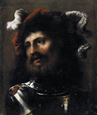  Pietro Della Vecchia Portrait of a Man in Armour - Hand Painted Oil Painting