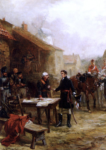  Robert Alexander Hillingford Wellington And Blucher Meeting Before The Battle Of Waterloo - Hand Painted Oil Painting