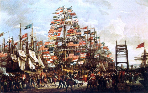  Robert Salmon Visit of the Prince of Wales to Liverpool, 18 September, 1806 - Hand Painted Oil Painting