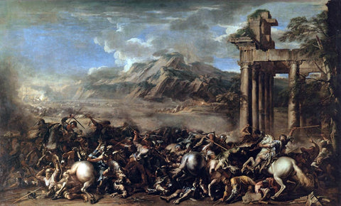  Salvator Rosa Heroic Battle - Hand Painted Oil Painting