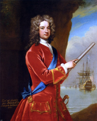  Sir Godfrey Kneller Portrait of Admiral James Berkeley, 3rd Earl of Berkeley (1680 - 1736) - Hand Painted Oil Painting