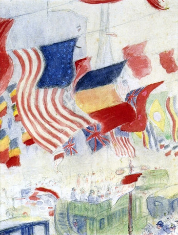  Theodore Earl Butler Study for Flags - Hand Painted Oil Painting
