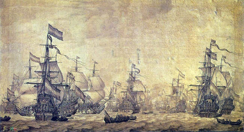 The Elder Willem Van de  Velde The Dutch Navy Sailing - Hand Painted Oil Painting