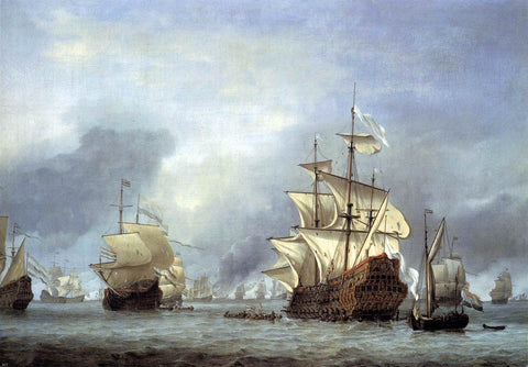  The Younger Willem Van de  Velde The Taking of the English Flagship the Royal Prince - Hand Painted Oil Painting