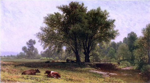  Aaron Draper Shattuck Landscape with Cows - Hand Painted Oil Painting