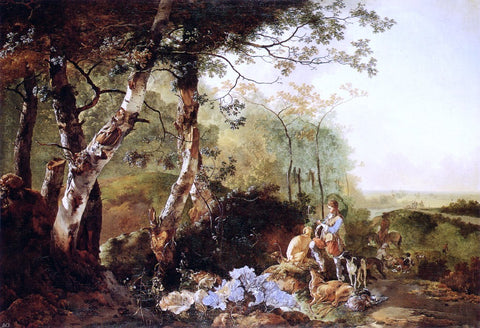  Adam Pynacker Landscape with Hunters - Hand Painted Oil Painting