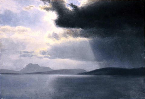 Albert Bierstadt Approaching Thunderstorm on the Hudson River - Hand Painted Oil Painting