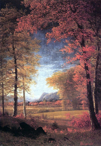  Albert Bierstadt Autumn in  America, Oneida County, New York - Hand Painted Oil Painting