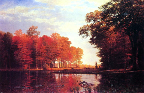  Albert Bierstadt Autumn Woods - Hand Painted Oil Painting