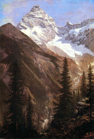  Albert Bierstadt Canadian Rockies, Asulkan Glacier - Hand Painted Oil Painting