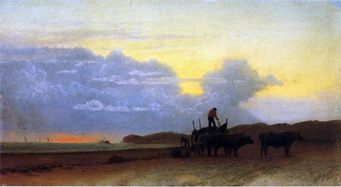  Albert Bierstadt Coastal View, Newport - Hand Painted Oil Painting