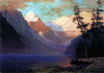  Albert Bierstadt Evening Glow, Lake Louise - Hand Painted Oil Painting