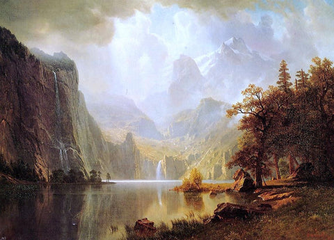  Albert Bierstadt In the Mountains - Hand Painted Oil Painting