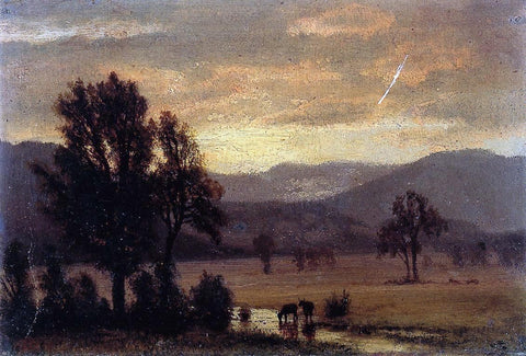  Albert Bierstadt Landscape with Cattle - Hand Painted Oil Painting