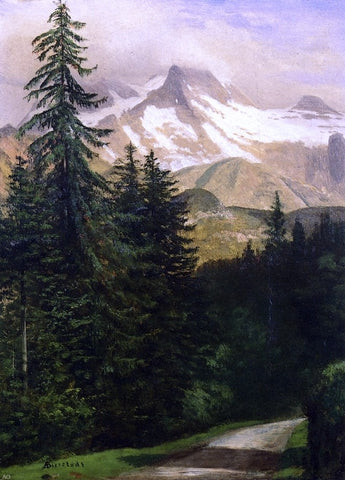  Albert Bierstadt Landscape with Snow-Capped Mountains - Hand Painted Oil Painting