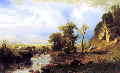  Albert Bierstadt North Fort of the Platte River, Nebraska - Hand Painted Oil Painting