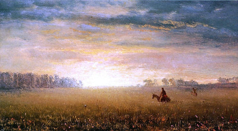  Albert Bierstadt Sunset of the Prairies - Hand Painted Oil Painting