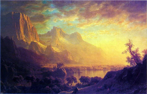  Albert Bierstadt Wind River, Wyoming - Hand Painted Oil Painting