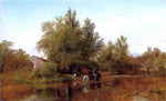  Albert Fitch Bellows Family by the River - Hand Painted Oil Painting